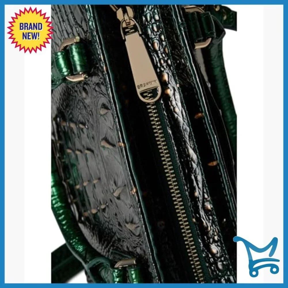 Medium Leather Satchel Crossbody Bag with Zip Top and Rolled Handles